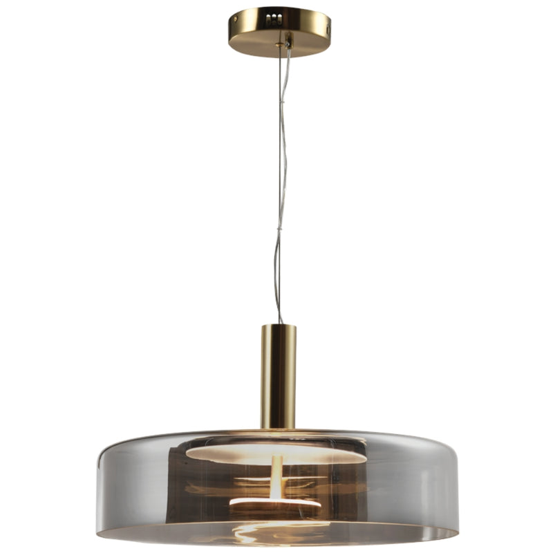 Arlo Smoke or Amber Glass and Gold LED Pendant Light - Lighting.co.za