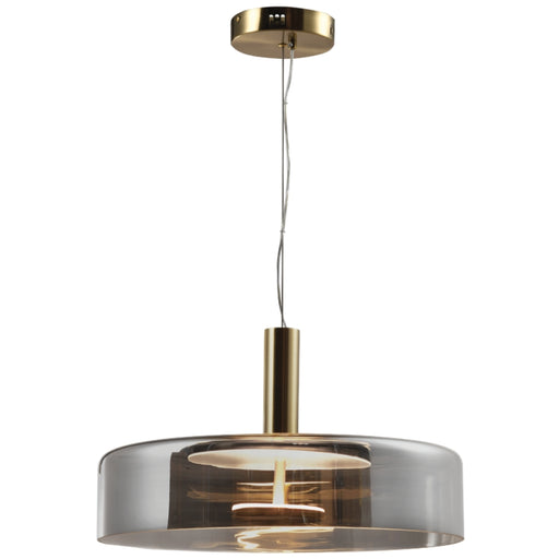 Arlo Smoke or Amber Glass and Gold LED Pendant Light - Lighting.co.za