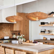Maya Fold Natural Bamboo Rattan Pendant Light 2 Sizes - Lighting.co.za