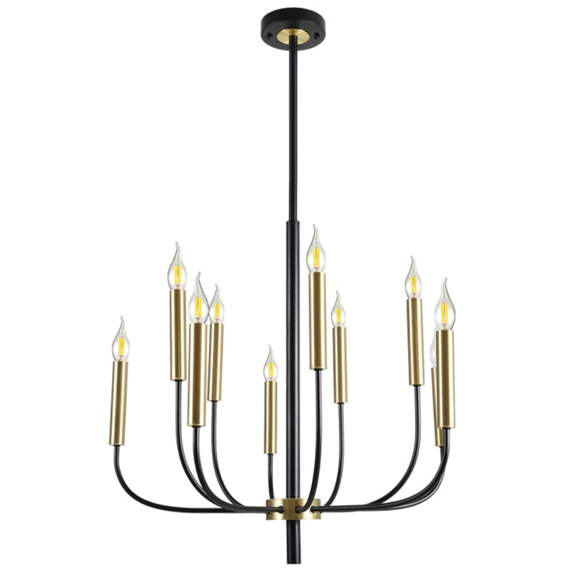 Studio 5 | 10 Light Black and Gold Chandelier - Lighting.co.za