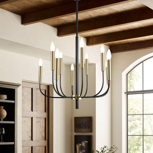 Studio 5 | 10 Light Black and Gold Chandelier - Lighting.co.za