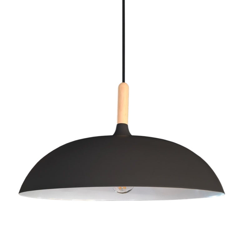 Hoxton Sleek Black | White | Grey And Wood Nordic Pendant Light - Lighting.co.za