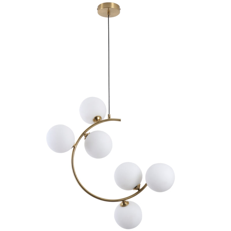 Eclipse Gold and White Glass Pendant Light