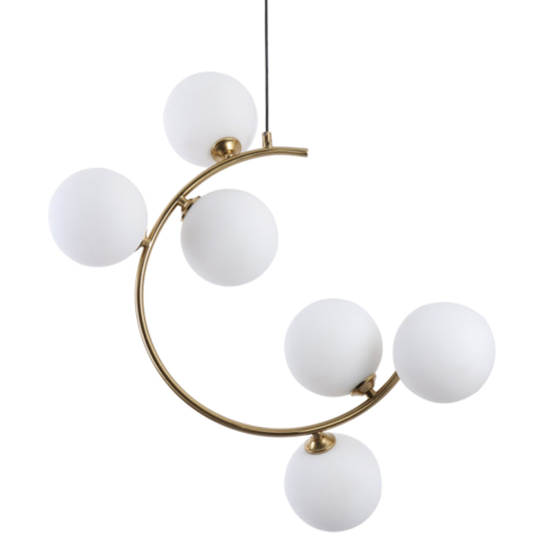 Eclipse Gold and White Glass Pendant Light