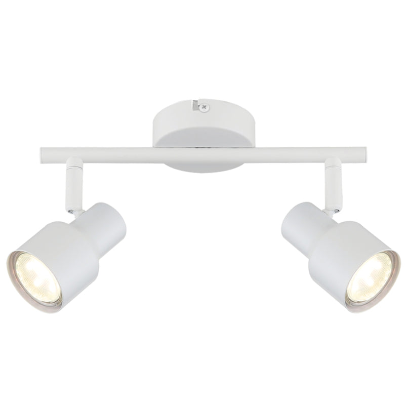 Body White Adjustable GU10 2 Light Spot Light