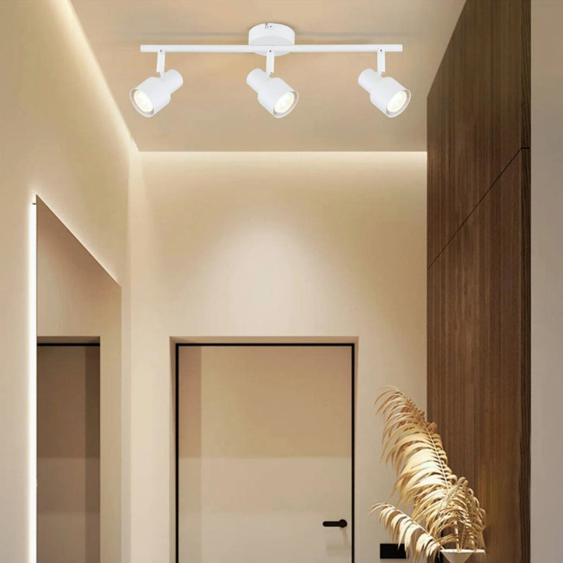 Body White Adjustable GU10 3 Light Spot Light