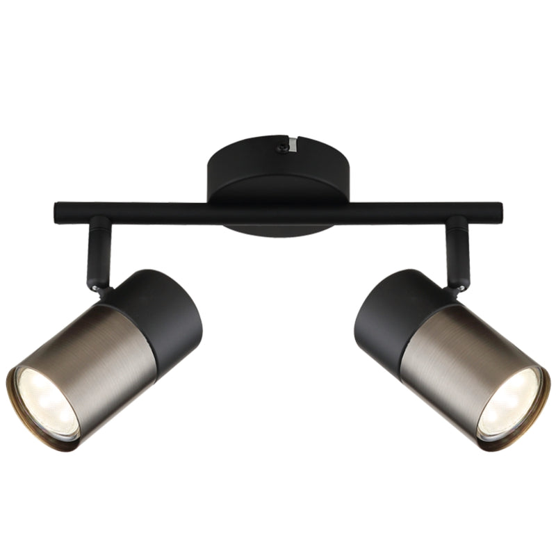 Reve Black Adjustable GU10 2 Light Spot Light