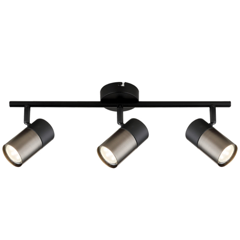 Reve Black Adjustable GU10 3 Light Spot Light