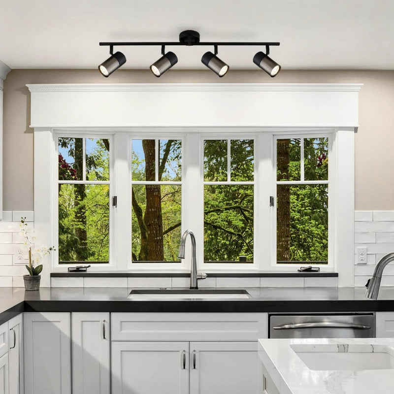 Reve Black Adjustable GU10 4 Light Spot Light