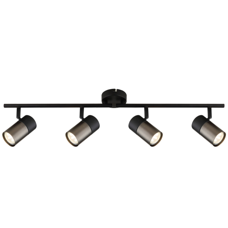 Reve Black Adjustable GU10 4 Light Spot Light