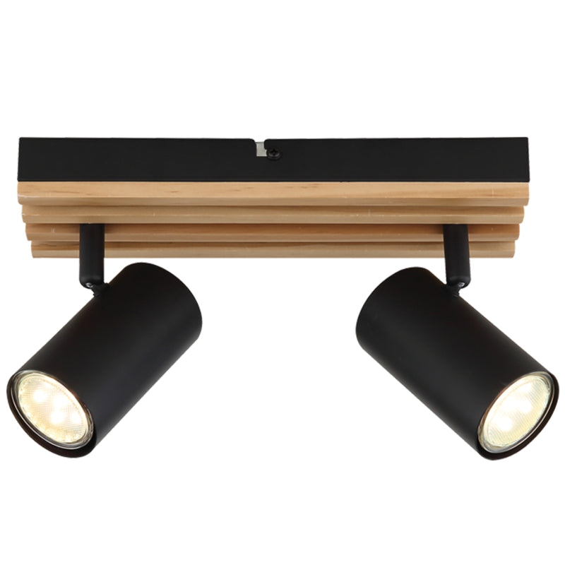 Ascot Black Adjustable GU10 2 Light Spot Light