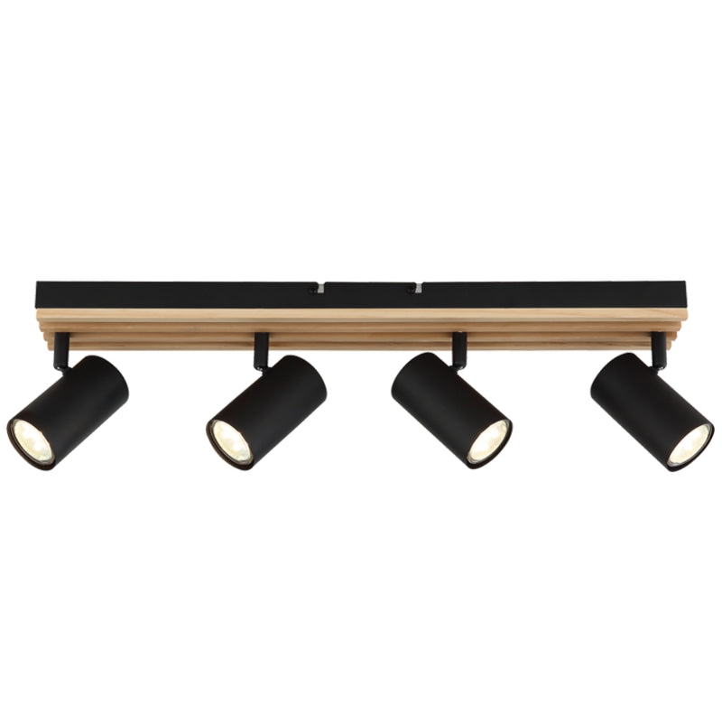 Ascot Black Adjustable GU10 4 Light Spot Light