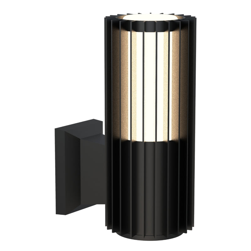 Cape Slated Up or Down Black 10W LED Outdoor Wall Light
