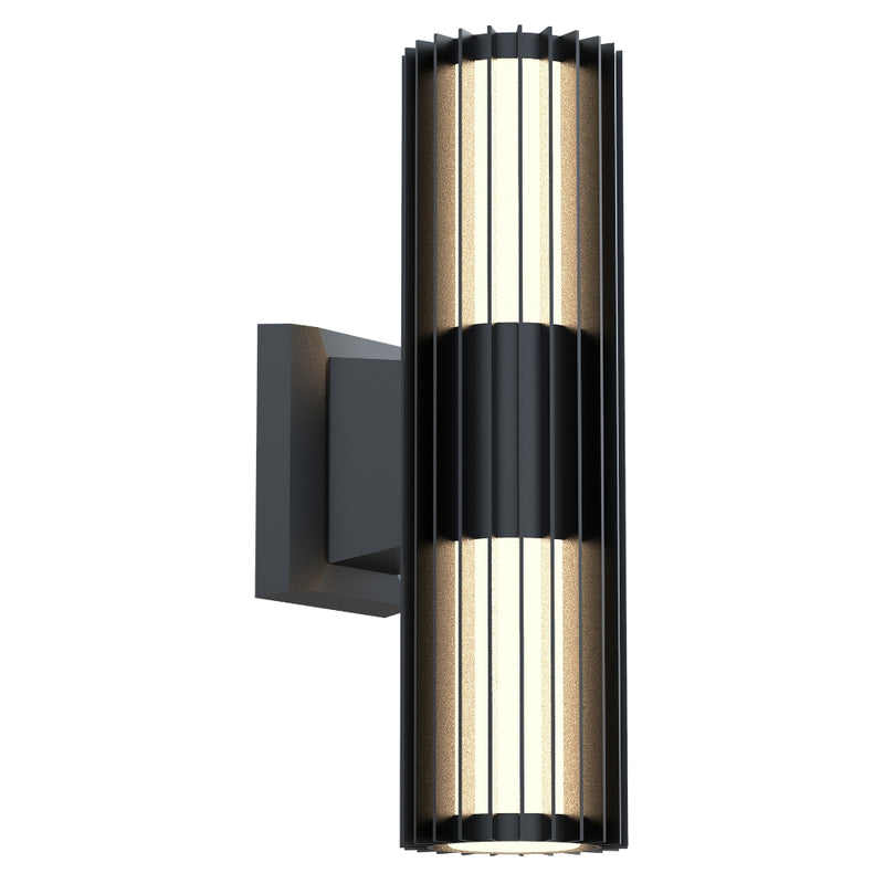 Cape Slated Up Down Black 14W LED Outdoor Wall Light