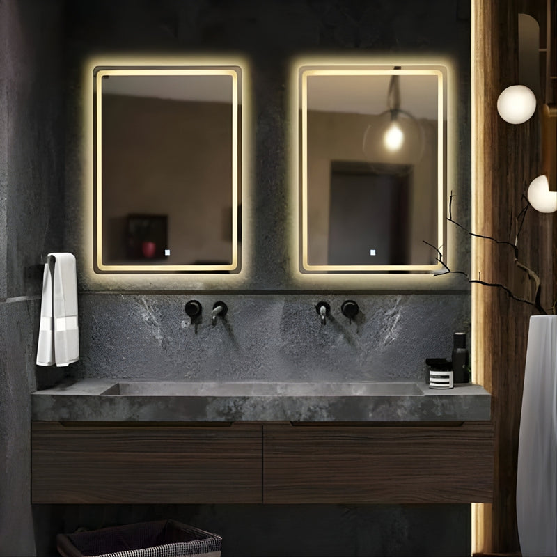 Solis Rectangular Frameless Front and Backlit CCT LED Bathroom Mirror