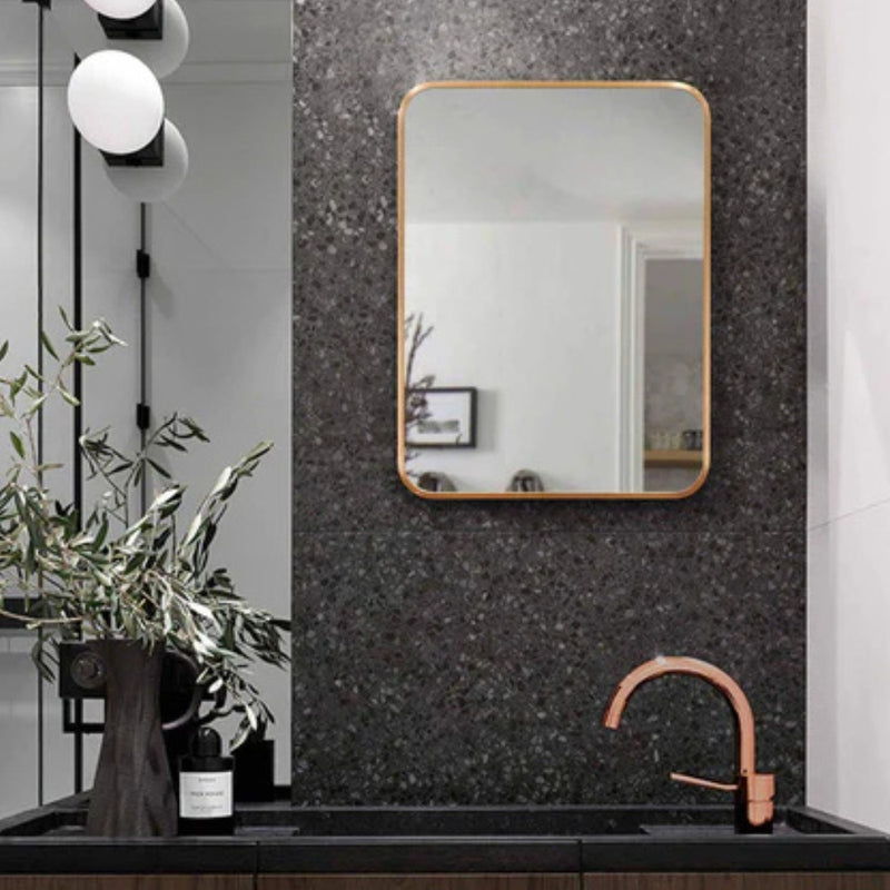 Essentials Urban Rectangular Black | Gold Mirror 3 Sizes