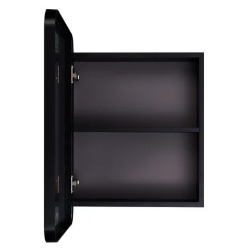 Alfred Black Storage Cabinet Rectangular Wall Mirror