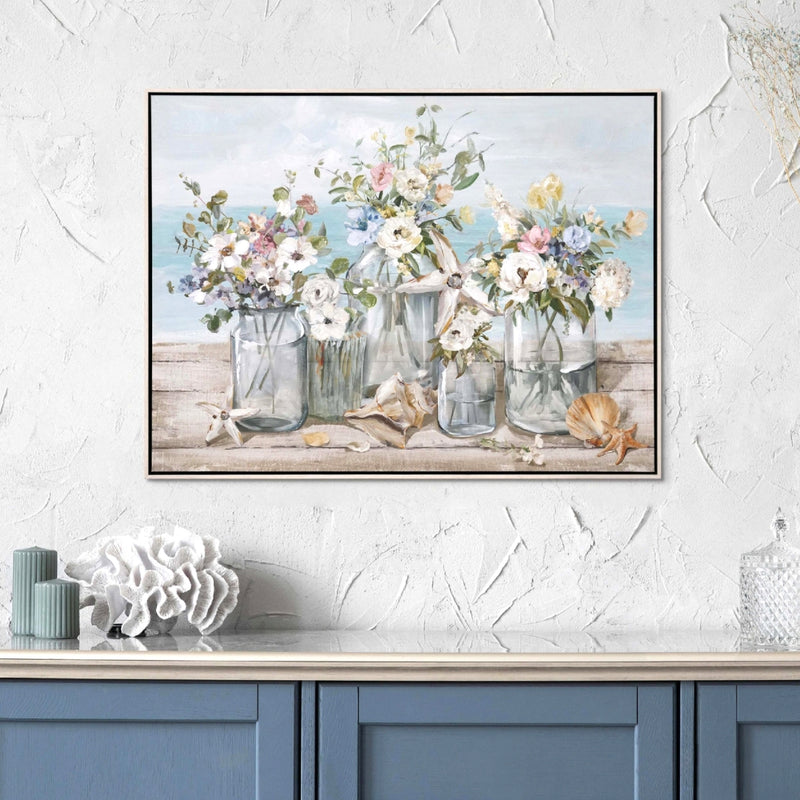 Coastal Bloom Framed Canvas - Lighting.co.za