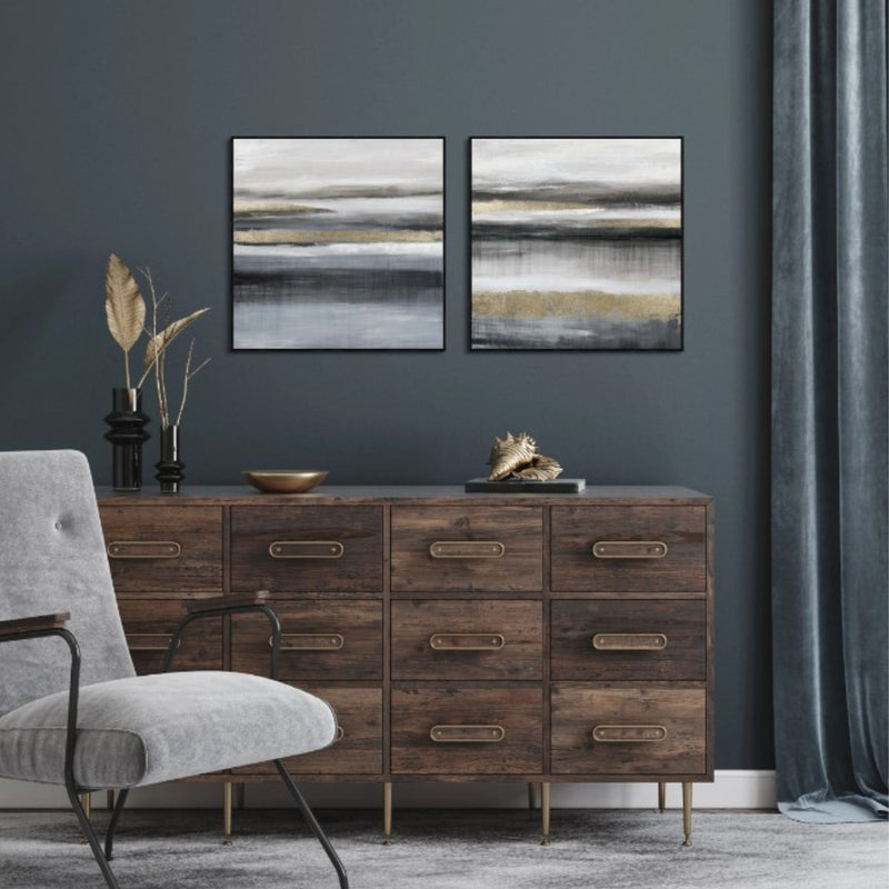 Gilded Horizon Style 2 Framed Canvas