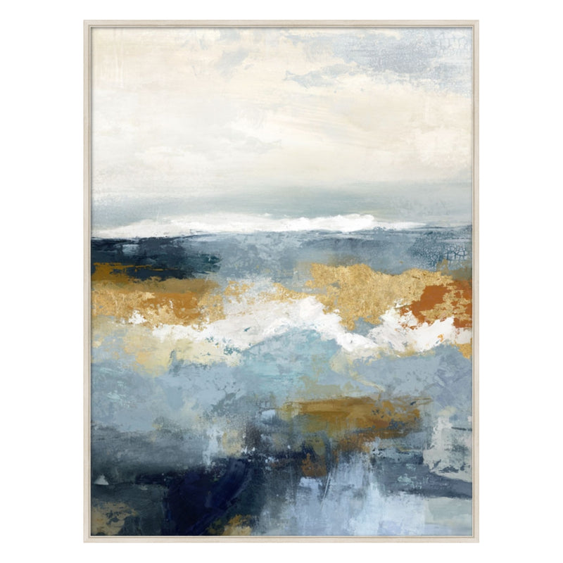 Golden Shoreline Framed Canvas
