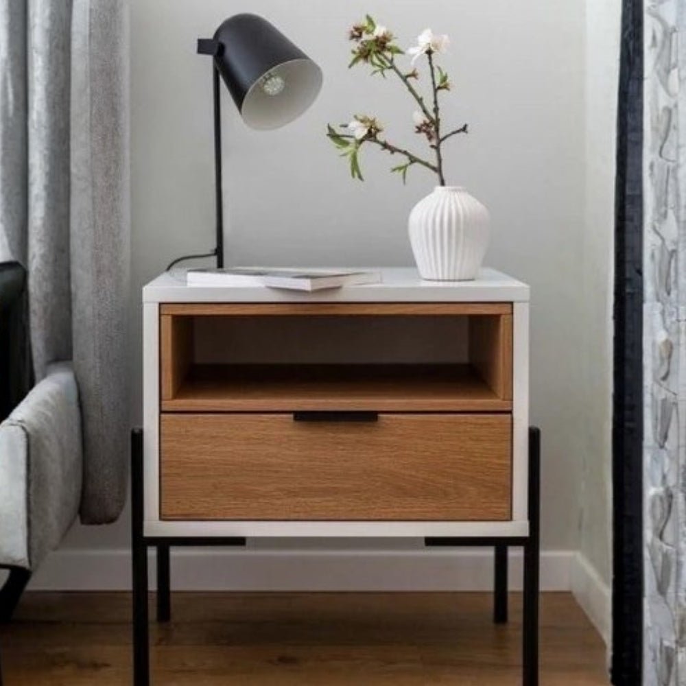 Agatha Oak Look Bedside Table - Lighting.co.za