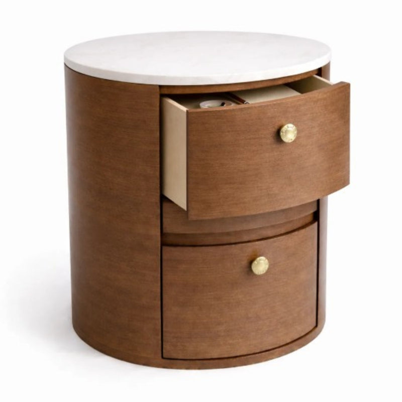 Luna Marble Top Bedside Table