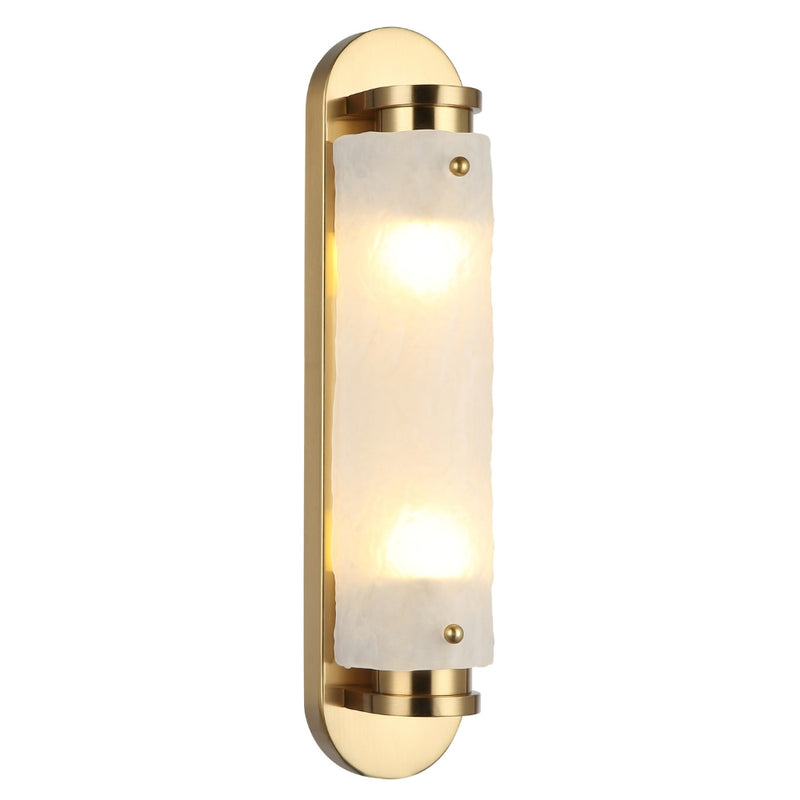 Glacier Frosted Glass and Gold Wall Light - Lighting.co.za