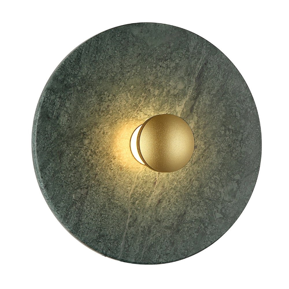Aura Green Marble and Gold LED Wall Light — Lighting.co.za