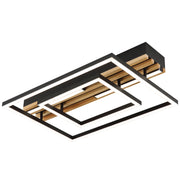 Tundra Black and Wood Look LED 3CCT Ceiling Light - Lighting.co.za