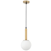 Turin Slim Frosted White Glass and Gold Pendant Light - Lighting.co.za