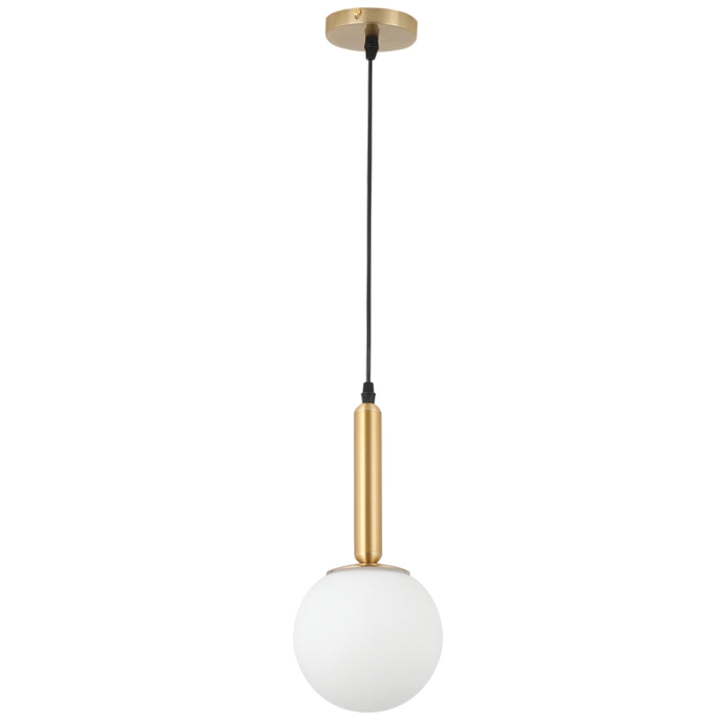 Turin Slim Frosted White Glass and Gold Pendant Light - Lighting.co.za