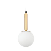 Turin Slim Frosted White Glass and Gold Pendant Light - Lighting.co.za