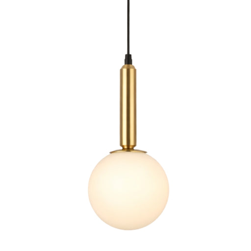 Turin Slim Frosted White Glass and Gold Pendant Light - Lighting.co.za