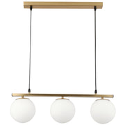 Turin Linear Slim Frosted White Glass and Gold Pendant Light - Lighting.co.za