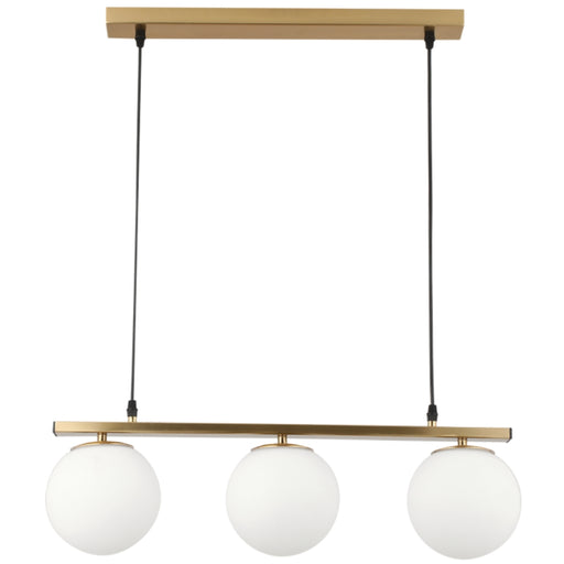 Turin Linear Slim Frosted White Glass and Gold Pendant Light - Lighting.co.za