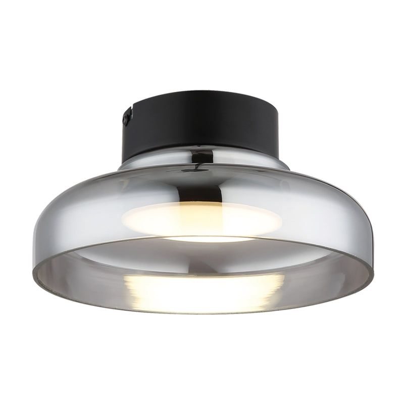 Arlo Smoke Glass and Black LED Ceiling Light - Lighting.co.za