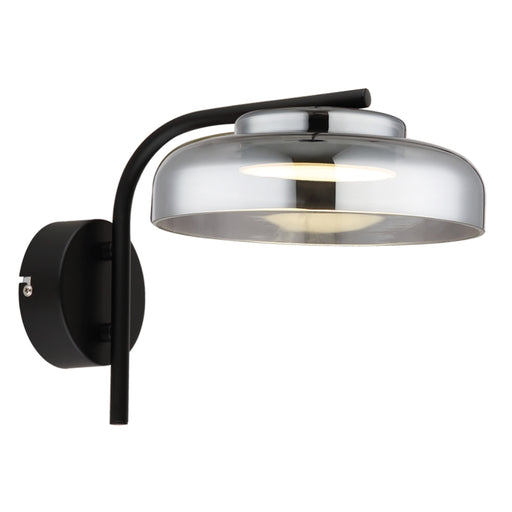 Arlo Smoke Glass and Black LED Wall Light - Lighting.co.za
