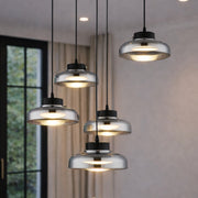 Arlo Smoke Glass and Black LED Pendant Light - Lighting.co.za