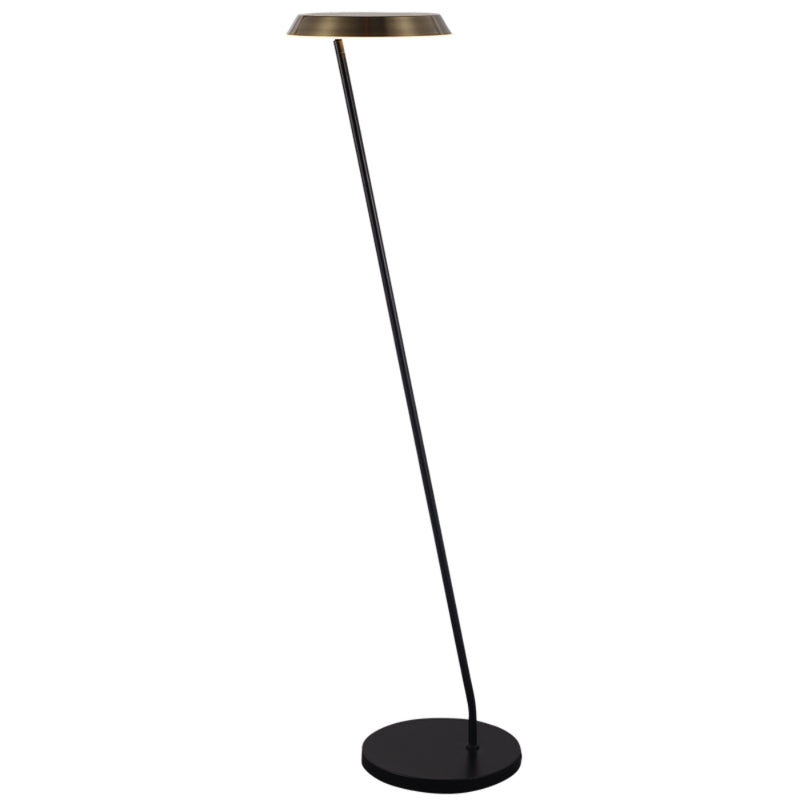 Society CCT LED Antique Brass and Black Floor Lamp