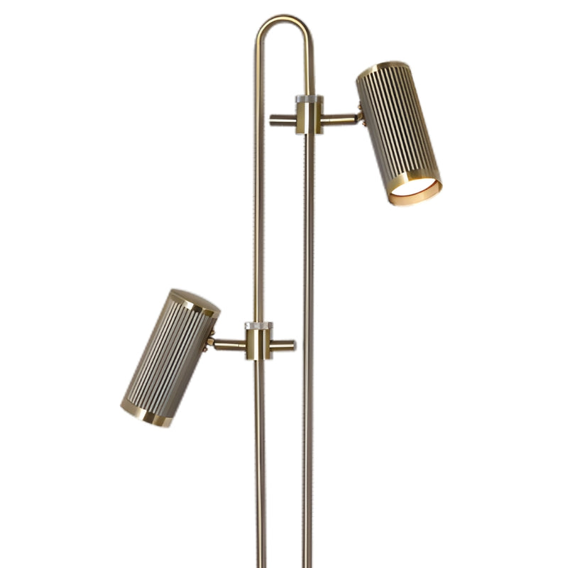 Arron 2 Light Black and Gold Floor Lamp - Lighting.co.za