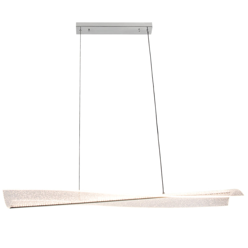 Neo Chrome and Clear CCT LED Wave Pendant Light