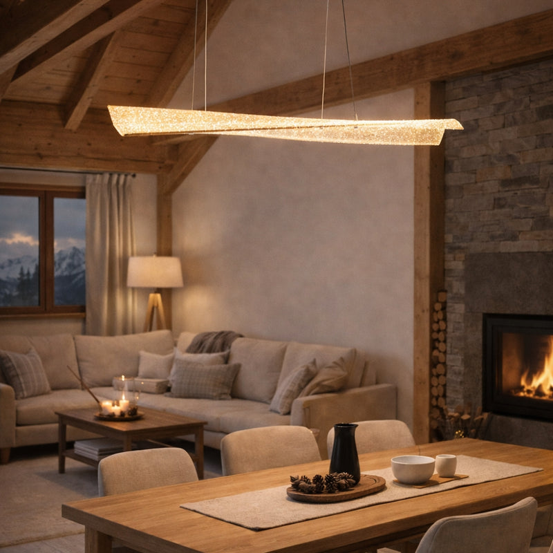 Neo Chrome and Clear CCT LED Wave Pendant Light