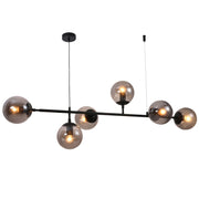 Sphere And Stem Black And Smoke Glass 6L Pendant Light - Lighting.co.za