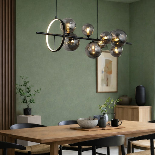Harrison Black And Smoke Glass 10L and CCT LED Pendant Light - Lighting.co.za