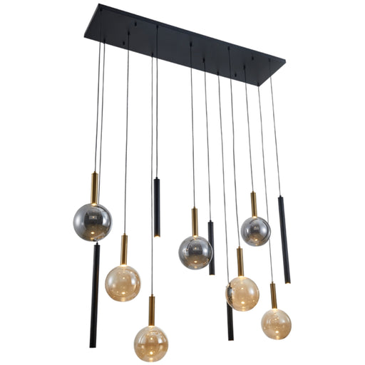 Reid Amber And Smoke Glass 12L Cluster Pendant Light - Lighting.co.za