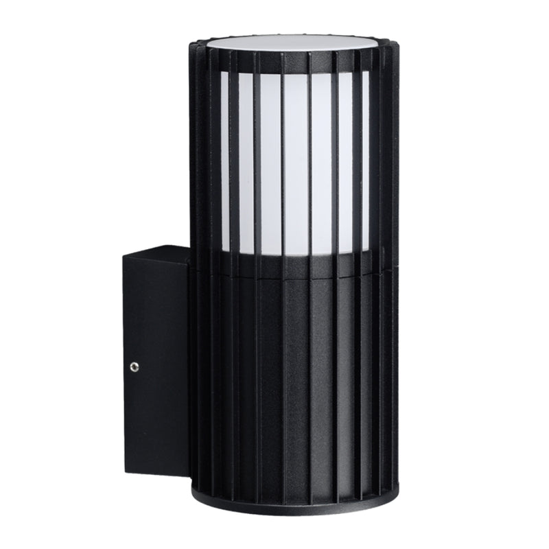 Duke Slated Up or Down Black Outdoor Wall Light - Lighting.co.za