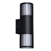 Duke Slated Up Down Black Outdoor Wall Light - Lighting.co.za