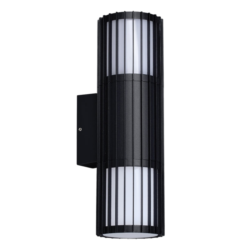 Duke Slated Up Down Black Outdoor Wall Light - Lighting.co.za