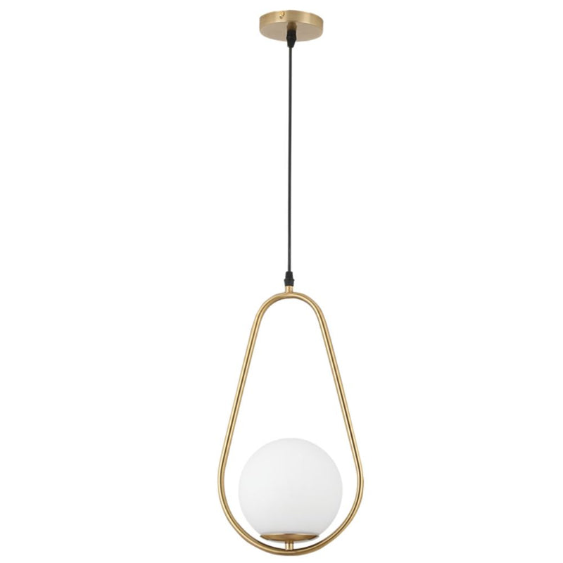 Juno Frosted White Glass and Gold Pendant Light