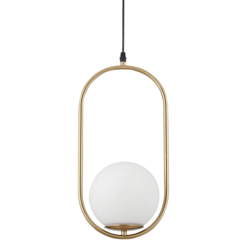 Ava Gold Single Glass Dome Pendant Light